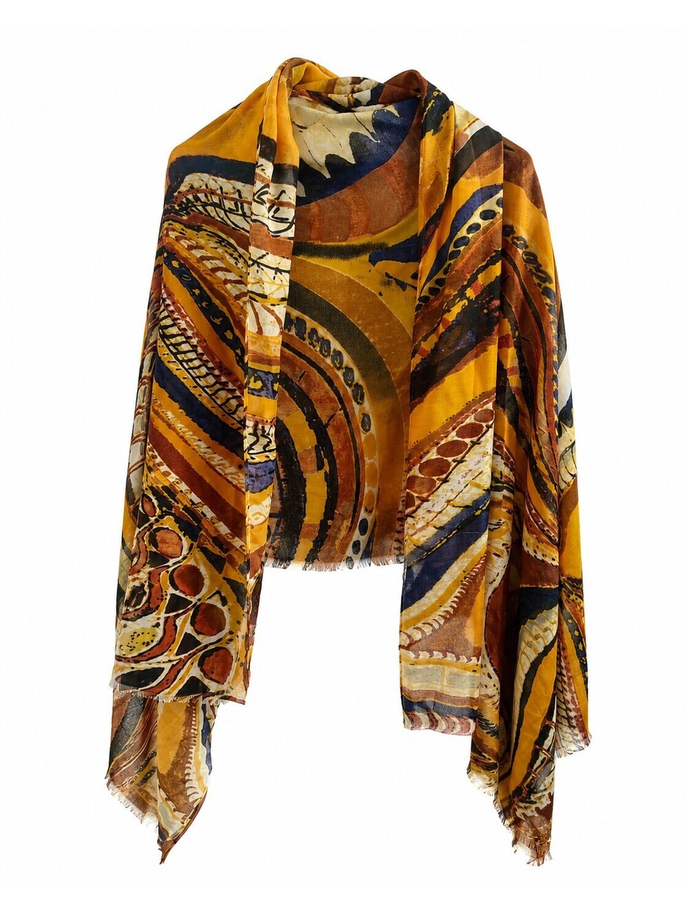 Bohemian Style Multicolor Abstract Pattern Lightweight Scarf Wrap Shawl